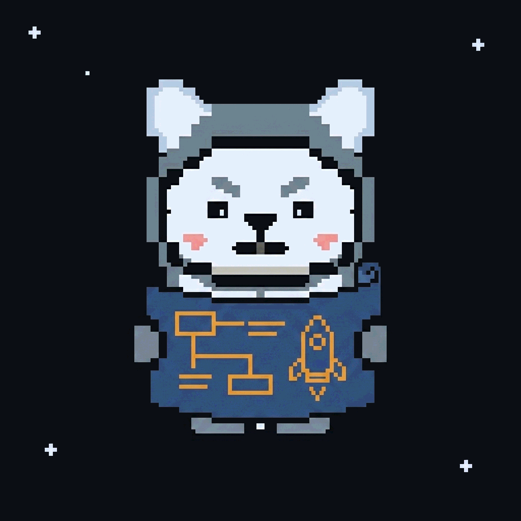 Asteroid astronaut studying a blueprint