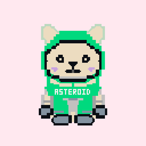 Asteroid in neon green suit