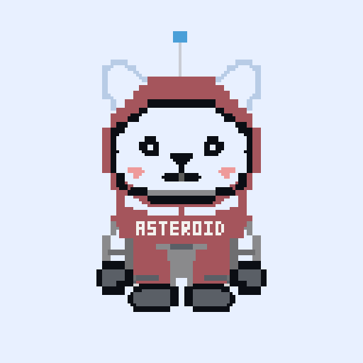 Asteroid in crimson suit