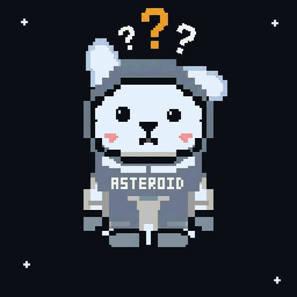 Confused Asteroid with question marks above his head